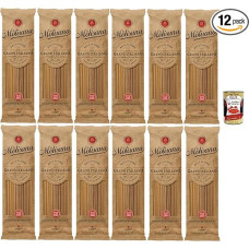 La Molisana Pasta Integrale Spaghetti Quadrati n°1, Whole Grain Pasta, 100% Italian Wheat, Bronze Paste 12 x 500 g Pack + Italian Gourmet Polpa 400 g