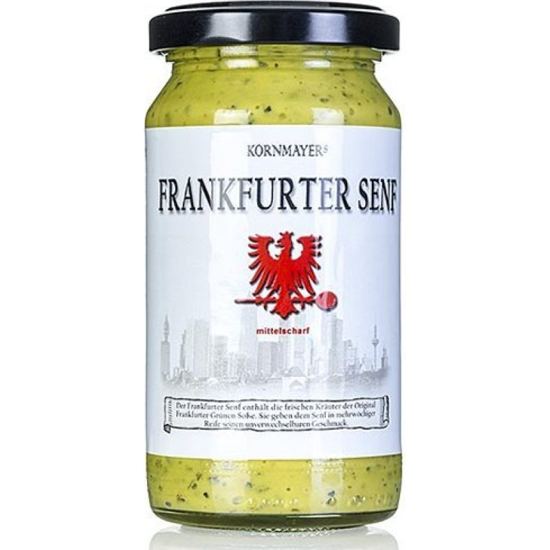 Kornmayer Frankfurto garstyčios, vidutinio aštrumo, su žaliaisiais padažais ir žolelėmis, 210 ml