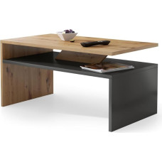 All4All Pico Small Coffee Table - Coffee Table - Living Room Table - Sofa Table with Shelf - Small Table - Compact Size - 90 x 50 cm - 05 - Artisan Oak + Anthracite