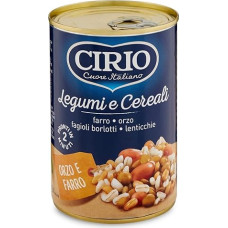 Cirio Legumi e Cereali Ankštinės ir grūdinės kultūros, speltos, miežiai, Borlotti pupelės ir lęšiai, 410 g talpyklė, idealiai tinka sriuboms, 12 vnt.