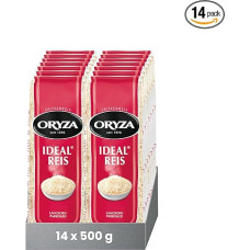 ORYZA Ideal Parboiled Rice 500 g, 14 vnt. (14 x 500 g), ilgagrūdžiai ryžiai, veganiški, natūraliai be glitimo