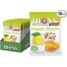 IBONS 10 x 75 g pastilių be cukraus (imbierinė citrina)