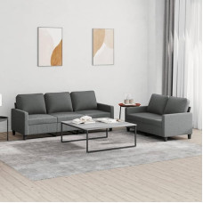 3201461 2 dalių sofos komplektas su pagalvėle Sofa Svetainės sofos komplektas Sofos svetainei Tamsiai pilkas audinys
