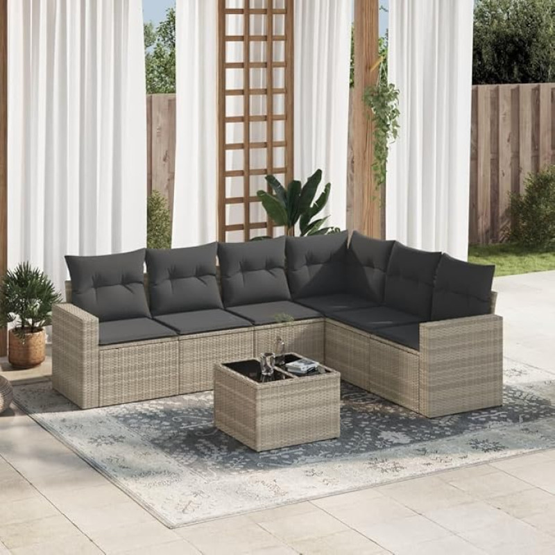 Lounge möbel Lauko gartenlounge Lauko Balkon möbel gartenlounge13-tlg. Garten-Sofagarnitur mit Kissen Braun Poly RattanGeeignet für Schlafzimmer