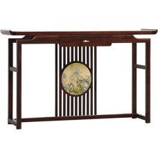 Schmaler Konsolentisch mit geometrischem Metallfuß, moderner Eingangsbereich-Akzenttisch für Wohnzimmer, Flur und Foyer, stilvolles Gold-Finish, 80 cm lang