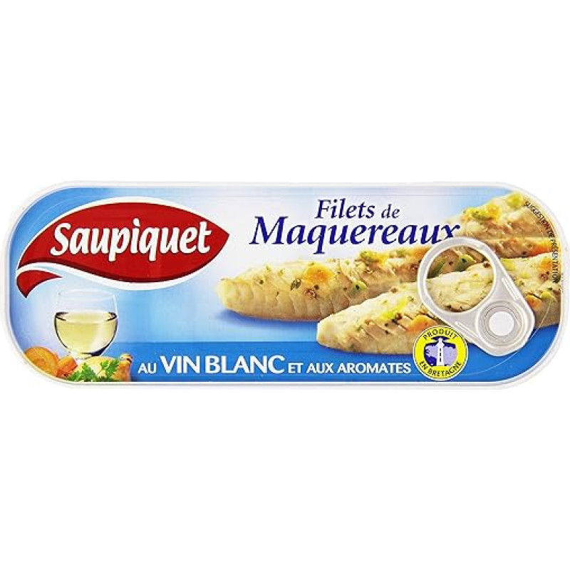 Saupiquet - Skumbrės filė su baltuoju vynu ir žolelėmis 176G - 5 pakuočių pakuotė