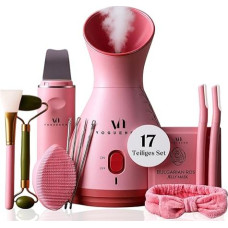 3-in-1 Nano jonų veido garintuvas Spa rinkinys | Veido sauna su aromato difuzoriumi ir rankšluosčio kaitinimo kamera | 8 papildomi SPA produktai | Porų valiklis veido odos valymo įrenginys | Dovanų dėžutė, dovanų rinkinys moterims