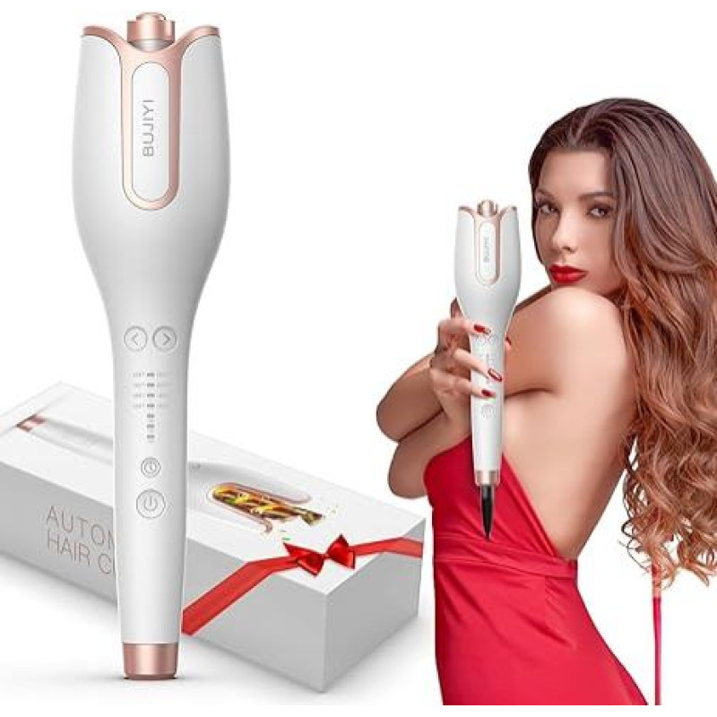 Automatic Curling Iron, Large Curls with 4 Temperature Settings and 3 Heating Time Options, Quick Heating, Long-Lasting Hairstyle
