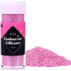 Edible Glitter Pink for Drinks 5 g, Tasteless Edible Glitter, Food Glitter for Cocktails, Liqueur, Sparkling, Wine, Champagne, Chocolate, Fondant, Cake Decoration