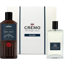 CREMO Palo Santo dovanų rinkinys vyrams - 100 ml tualetinis vanduo + 473 ml gelinis dušo skystis - medžio kvapas