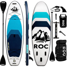 ROC pripučiamos 3 m ir 15,2 cm ilgio irklentės su aukštos kokybės SUP irklenčių priedais, plačios ir stabilios konstrukcijos, patogi neslystanti platforma paaugliams ir paauglėms
