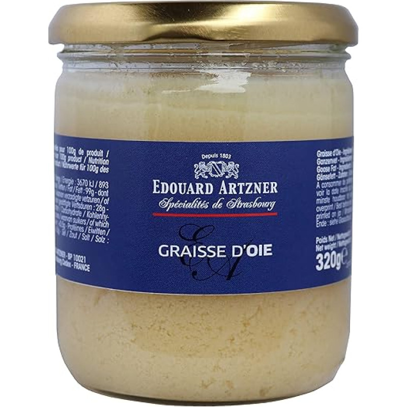 Edouard Artzner (Prancūzija) - Graisse D'Oie / Aukštos kokybės gryni prancūziški žąsų taukai 320 gr (neto)