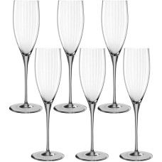 LEONARDO HOME Poesia 022381 Šampano taurės, 6 taurių rinkinys, 25 cm aukščio, 250 ml, pilkos spalvos, galima plauti indaplovėje
