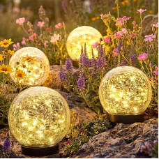 Pack of 4 Solar Lights for Outdoors, 120 LED Solar Lights for Outdoor Garden