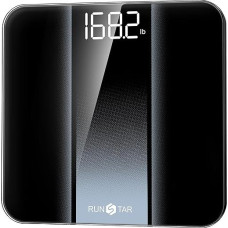 RunStar Personenwaage Digital mit hoher Präzision, Waage Personen gut lesbarem LED-Display, körperwaage mit 6 mm gehärtetem Glas, 400 lb