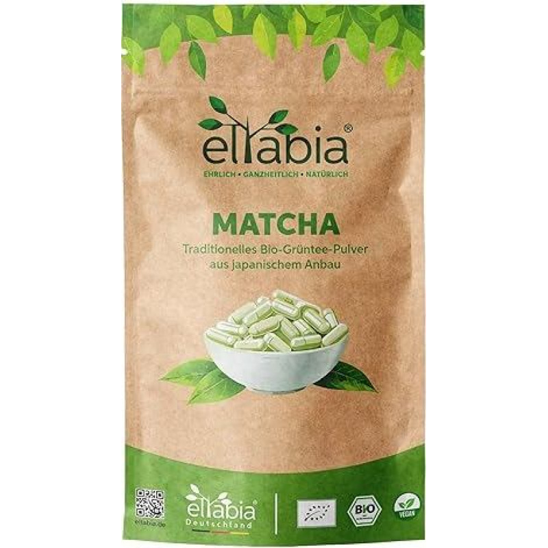 Ekologiškos Matcha kapsulės, 1000 vnt. | Didelė dozė 740 mg per dieną | Žaliosios arbatos ekstraktas, 100 % grynas, be priedų | Žaliosios arbatos karalius