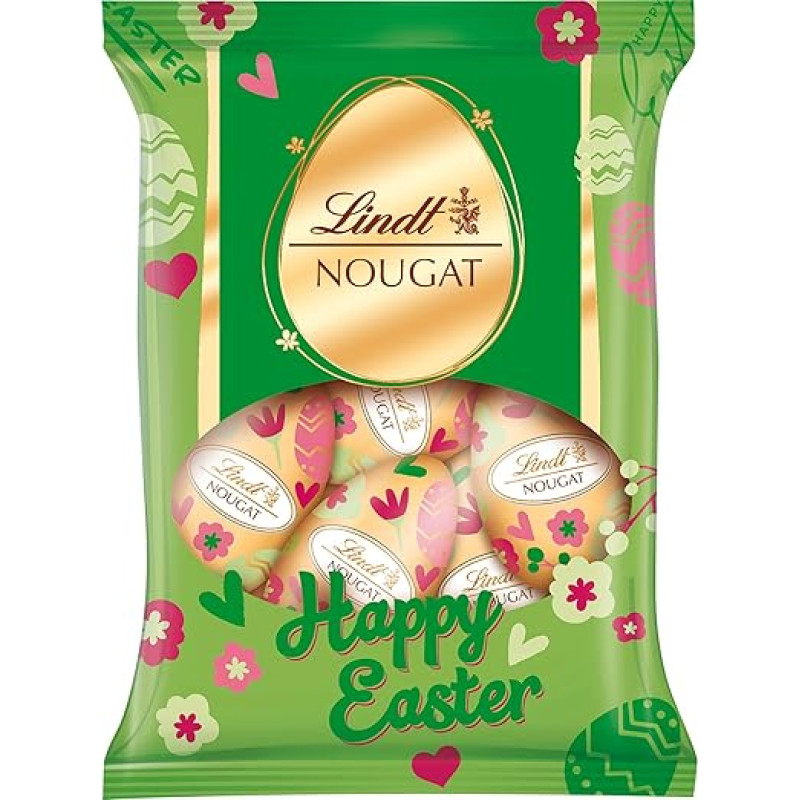 Lindt Chocolate | Nougat Eggs Message Edition | 90 g | Milk Chocolate Eggs with Delicate Hazelnut Nougat Cream Filling | Easter Chocolate for Children & Adults | Perfect for Sharing & Enjoying