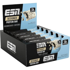 ESN Designer Bar Box, Dark Cookie White Choc, 12 x 45 g, der ideale Snack mit bis zu 13 g Protein pro Riegel - pagaminta Vokietijoje