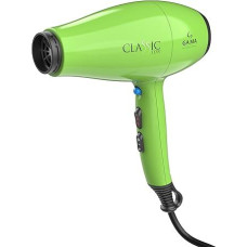 GA.MA Italy Professional, Haartrockner Classic Ion grün, 2200 W, AC-Motor, Ion Plus Anti-Frizz-Technologie, 6 Trocknungsmodi, abnehmbarer Filter, 2 Aufsätze und Diffusor inklusive