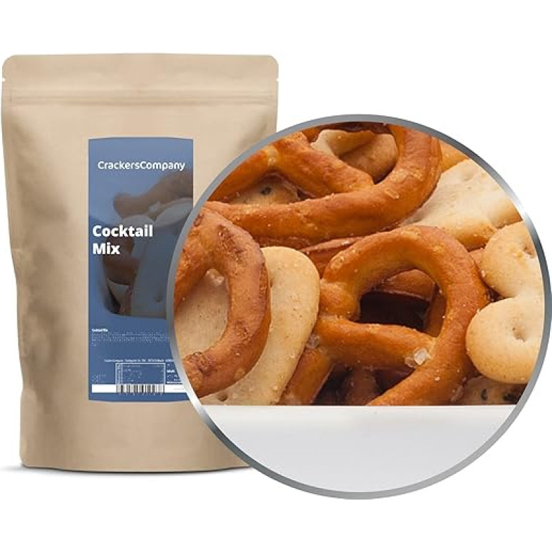 1 x 200 g Kokteilių mišinys Druska Druska Pyragaičiai Druska Pretzels Crisp Mix Vegetariškas Švelniai sūdytas Mažai riebalų