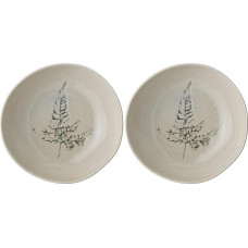 Bloomingville Bea Soup Plate, Natural, Ceramic, 21 cm, Cream (Pack of 2)