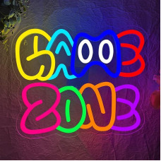 Game Zone Neon Sign Letter Lettering Gaming Lamp Neon Sign LED Light Advertising for Wall USB Neon Light for Gaming Room Man Cave Decoration Kids Party Bedroom Playroom Decor