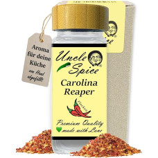 UNCLE SPICE® Carolina Reaper Flakes - 35 g aštriausios pasaulyje aitriosios paprikos dribsnių elegantiškame prieskonių indelyje - Gringo Killer - aitriosios paprikos, susmulkintos aitriosios paprikos dribsniai, 1,5 mln.