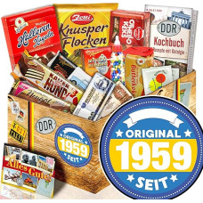 Originalus nuo 1959 m. - saldainių dėžutė su DDR prekėmis - 1959 m. gimtadienio dovana