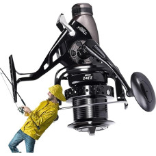 Winter-Angelrolle, Angelrad, Spinnrolle mit doppelter Bremse vorne und hinten, Salzwasser-Angelausrüstung für Männer, ergonomischer Griff zum Auswerfen von Rollen