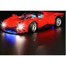 LED žibintų rinkinys, suderinamas su LEGO Ferrari Daytona SP3, LED apšvietimo rinkinys, suderinamas su LEGO 42143 Technic Ferrari Daytona - tik žibintų rinkinys, ne modelis (standartinė versija)