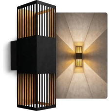 SSC-LUXon REVALO sieninis šviestuvas juodas auksas IP65, skirtas naudoti patalpose ir lauke - prožektoriaus LED aukštyn žemyn šviestuvas 30 cm fasado šviestuvas netiesioginė šviesa