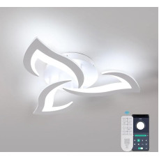 Lubų šviestuvas LED Dimmable, gėlės lubų šviestuvas miegamasis su nuotolinio valdymo pulteliu 35 W 3150 LM, 3 šviestuvai gyvenamasis kambarys 3000 K - 6500 K, baltas valgomojo stalinis šviestuvas, modernus LED lubų šviestuvas virtuvei, 58 cm