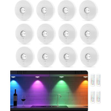 USB įkraunamas LED prožektorių akumuliatorius su nuotolinio valdymo pulteliu, RGB spalvų keitimo apšvietimas, magnetinis reguliuojamas LED kabineto apšvietimas, belaidis vitrinų apšvietimas su laiko nustatymo funkcija, baltas