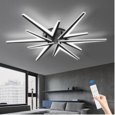 Lubų šviestuvai Gyvenamasis plotas LED Dimmable su nuotolinio valdymo pulteliu, 92 cm lubų šviestuvas LED Gyvenamasis kambarys lempa lubų 72 W LED 6800 lm stogo lempa miegamasis juoda