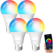 ANTELA Alexa lemputė E27 9W 1000LM RGB 2700K-6500K šiltai balta vėsi balta šviesa Išmanioji WLAN LED lemputė, suderinama su 