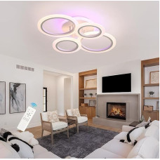 LED lubinis šviestuvas, 50 W lubinis šviestuvas su nuotolinio valdymo pulteliu, apvalus, baltas miegamojo šviestuvas, reguliuojamas, modernus svetainės šviestuvas, LED šviestuvai, lubiniai šviestuvai miegamajam, virtuvei, prieškambariui, vaikų kambariui