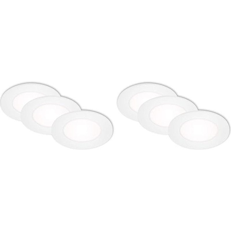 BRILONER Leuchten - LED šviestuvai, 3er Set, Deckenlamppen je 3 Watt, je 350 Lumen, 4.000 Kelvin, IP23, Weiß, 68x30mm (DxH) (Packung mit 2)
