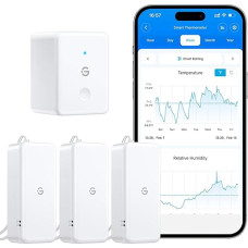 GoveeLife WiFi Indoor Hygrometer/Thermometer, 3 Pack, Smart Temperature and Humidity Meter with App Notification and Data Storage, Suitable for Greenhouses, Wine Cellars