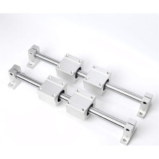 Professionelle Linearschienen-Gleithalterung for optische Führungsschienenwelle mit Führungsstützlager-Schlupfmotor for DIY-CNC-Fräser, Fräs- und Drehmaschinen(Scs16uu,450mm)