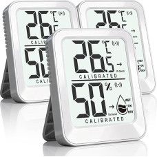 3 kambarinių termometrų pakuotė, vidaus temperatūros ir drėgmės matuoklis, skaitmeninis termometras, higrometras, termo-higrometras kūdikių kambariui, svetainei, šiltnamiui - mini dydis