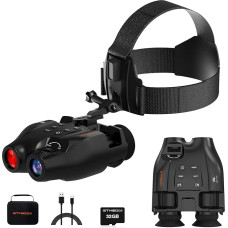Naktinio matymo akiniai Galvos laikiklis Rankų laisvos naktinio matymo žiūronai Įkraunami skaitmeniniai infraraudonųjų spindulių vaizdas Nuotraukų vaizdo įrašymas medžioklei su 16GB TF kortele