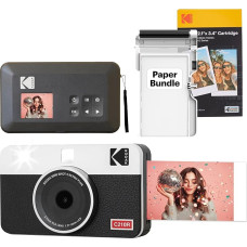 Kodak Mini Shot 2 Retro Portable Instant Camera and Photo Printer, iOS and Android, Bluetooth, 4Pass Technology (54 x 86 mm) - White - 68 Sheets.