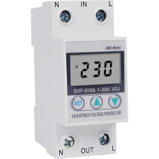 63A 220V Din Rail reguliuojamas įtampos apsauginis relinis srovės ribotuvas su Wattmeter kWh matuokliu Energijos suvartojimas (80A)