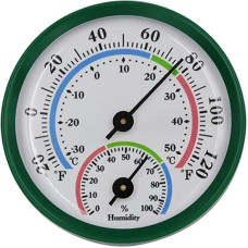 Termometras-higrometras su lazdele, aliuminis, skirtas tinkamiems temperatūros ir oro temperatūros pranešimams, be akumuliatoriaus (grün)