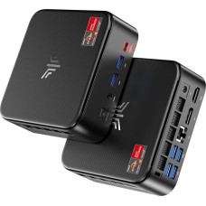 NiPoGi E3B mini kompiuteris W-11 Pro Α-MD Ryzen 5 7430U (maks. 4,3 GHz, 6C/12T, geresnis nei 3550H/5500U/5675U), 16 GB RAM + 512 GB SSD, stalinis kompiuteris WiFi 6/BT 5.2/4K trigubas ekranas/VESA palaiko mini kompiuterį biurui