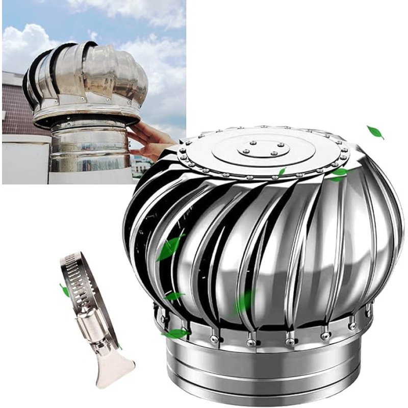 15,2 cm Winddachventilator, 150 mm, Edelstahl, Dachbodenventilator, nicht betrieben, auslaufsicher, Luftstrom-Lösung für Häuser und Fabriken, einfache Installation mit Klemmen