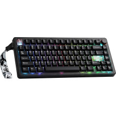 CIDOO QK75 75% 3 Modes Wireless Gaming Keyboard, QMK/VIA Programmable, Creamy Seal, Hot-Swap Mechanical Keyboard with Linear Switches, RGB, 4000mAh Battery, Win/Mac (Black)
