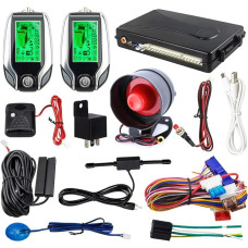 EASYGUARD EC204 2 krypčių automobilinė signalizacija su PKE pasyviuoju įėjimu be raktų, įkraunamu LCD ekranėliu ir įspėjimu apie smūgį DC12V