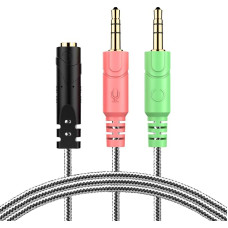3.5 mm Audio Y Cable Adapter – Millso 1 x 3.5 mm Female to 2 x 3.5 mm Stereo Jack Plug For PC/PS4 Gaming Headset + 100 cm Black