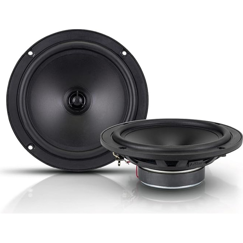 AXTON ATX165S - galinga 16,5 cm / 6,5 colių koaksialinė sistema, 2 krypčių automobilinis garsiakalbis, kurio montavimo gylis tik 47 mm, 90 W RMS garso sistema